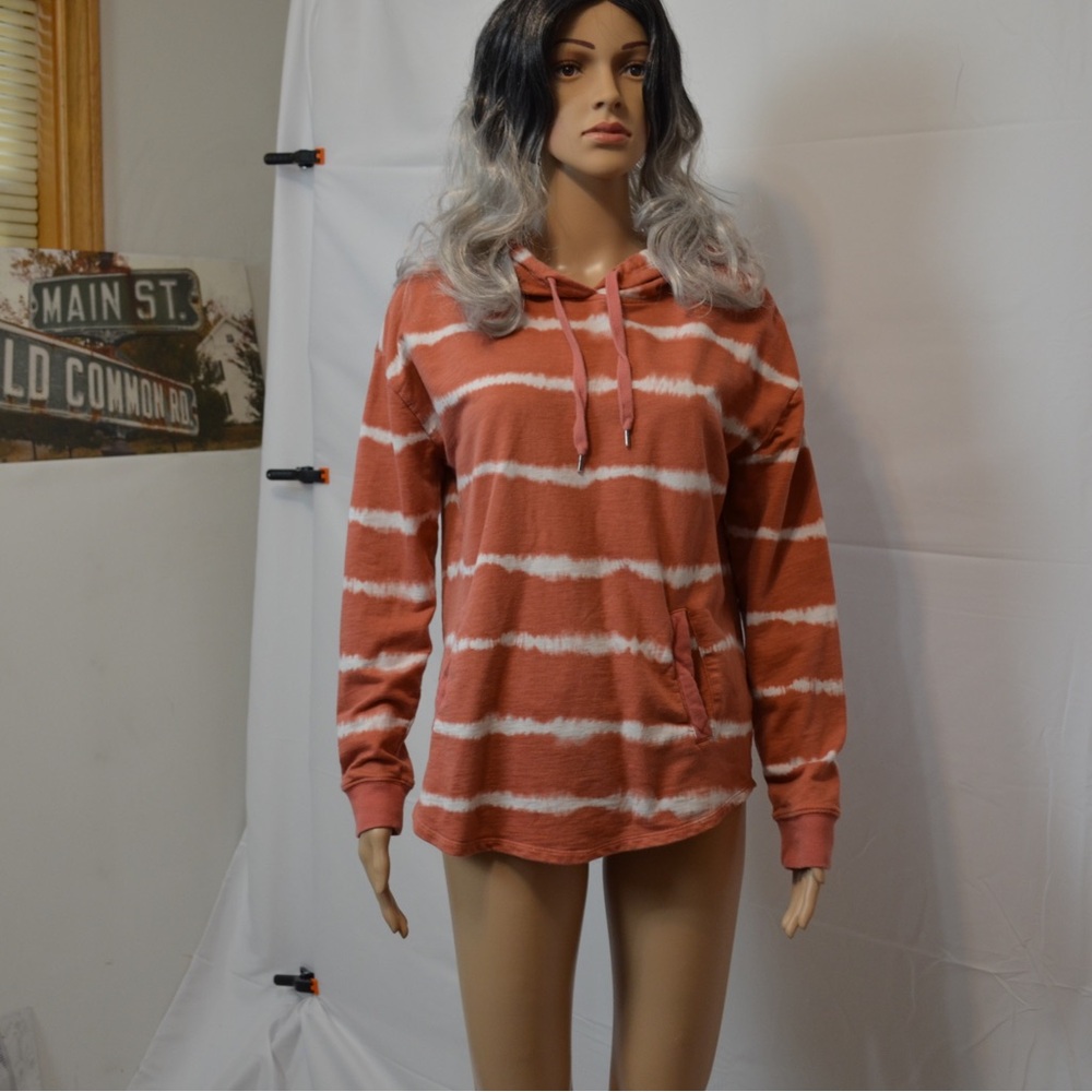 Denver Hayes Striped Hoodie Orange Women’s Medium